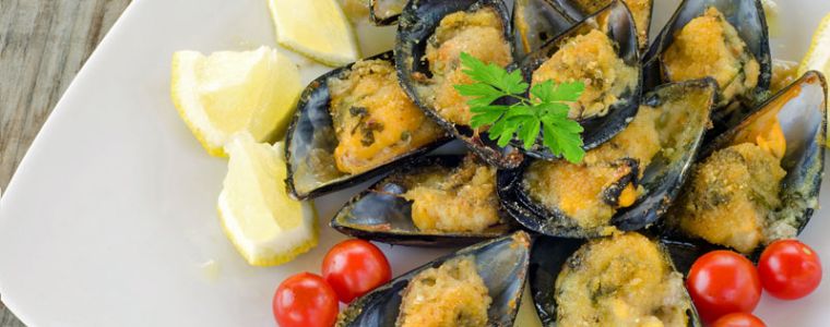 COZZE FARCITE E GRATINATE AI PROFUMI DI LIMONE